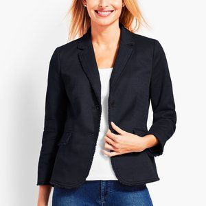 TEXTURED FRINGE BLAZER Black - Chanel
